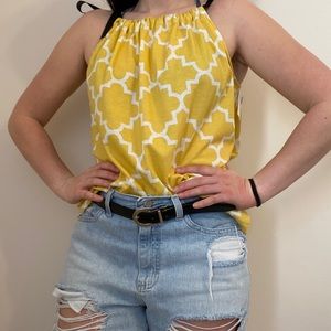 NWT Gold & White Ribbon Tank